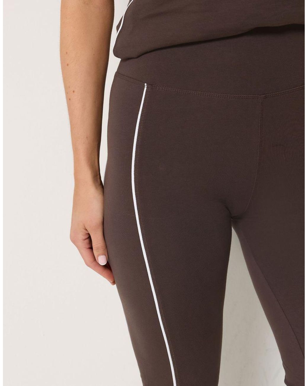 Long Tall Sally Brown Active Piped Leggings