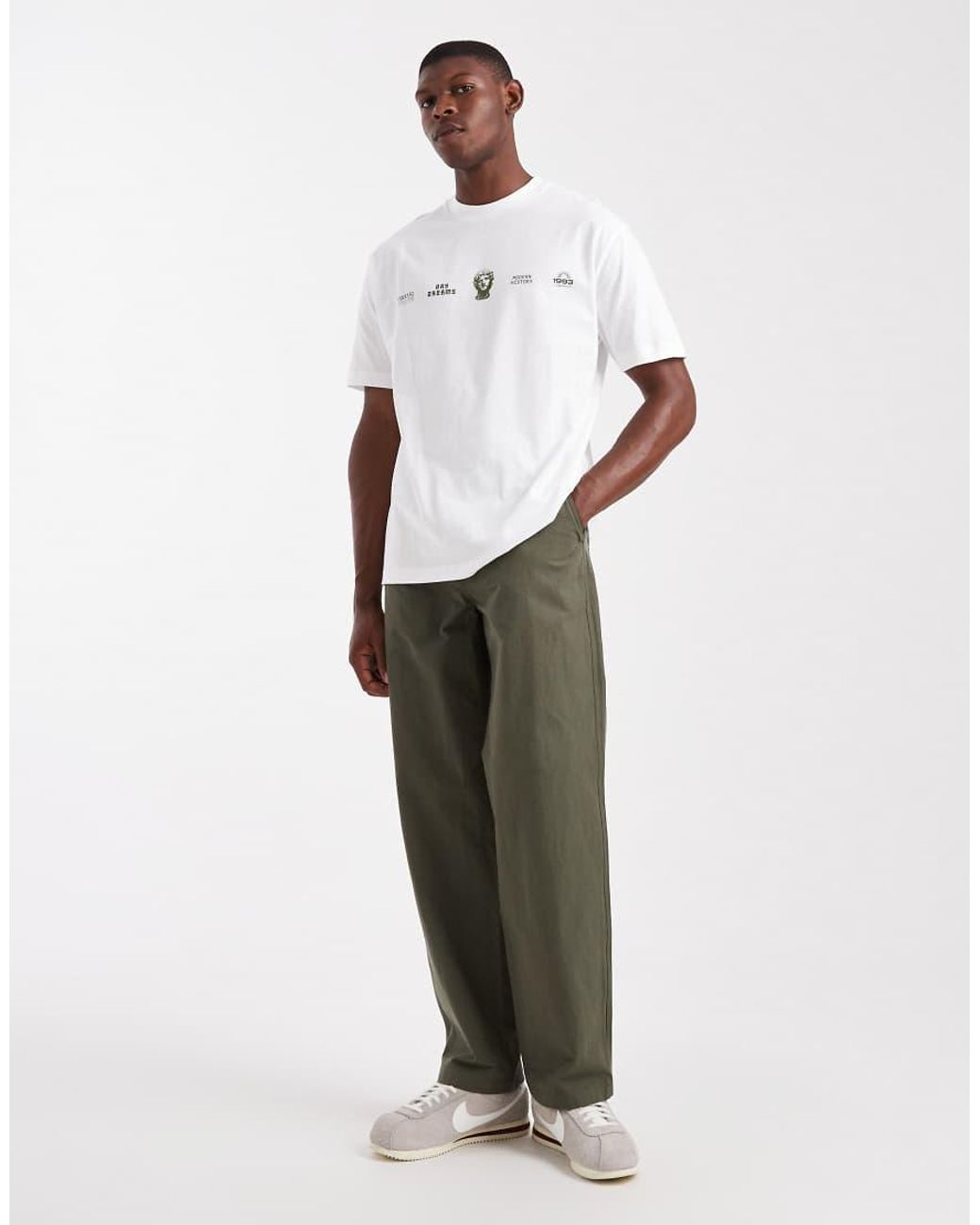 ASOS White Relaxed T-shirt With Text Graphic for men
