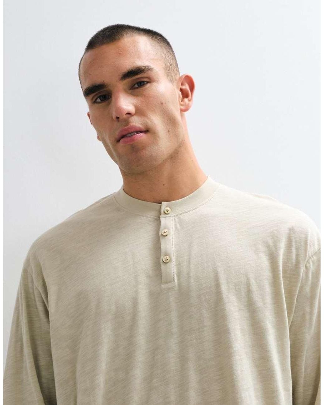 Reclaimed Vintage Natural Henley T-shirt for men