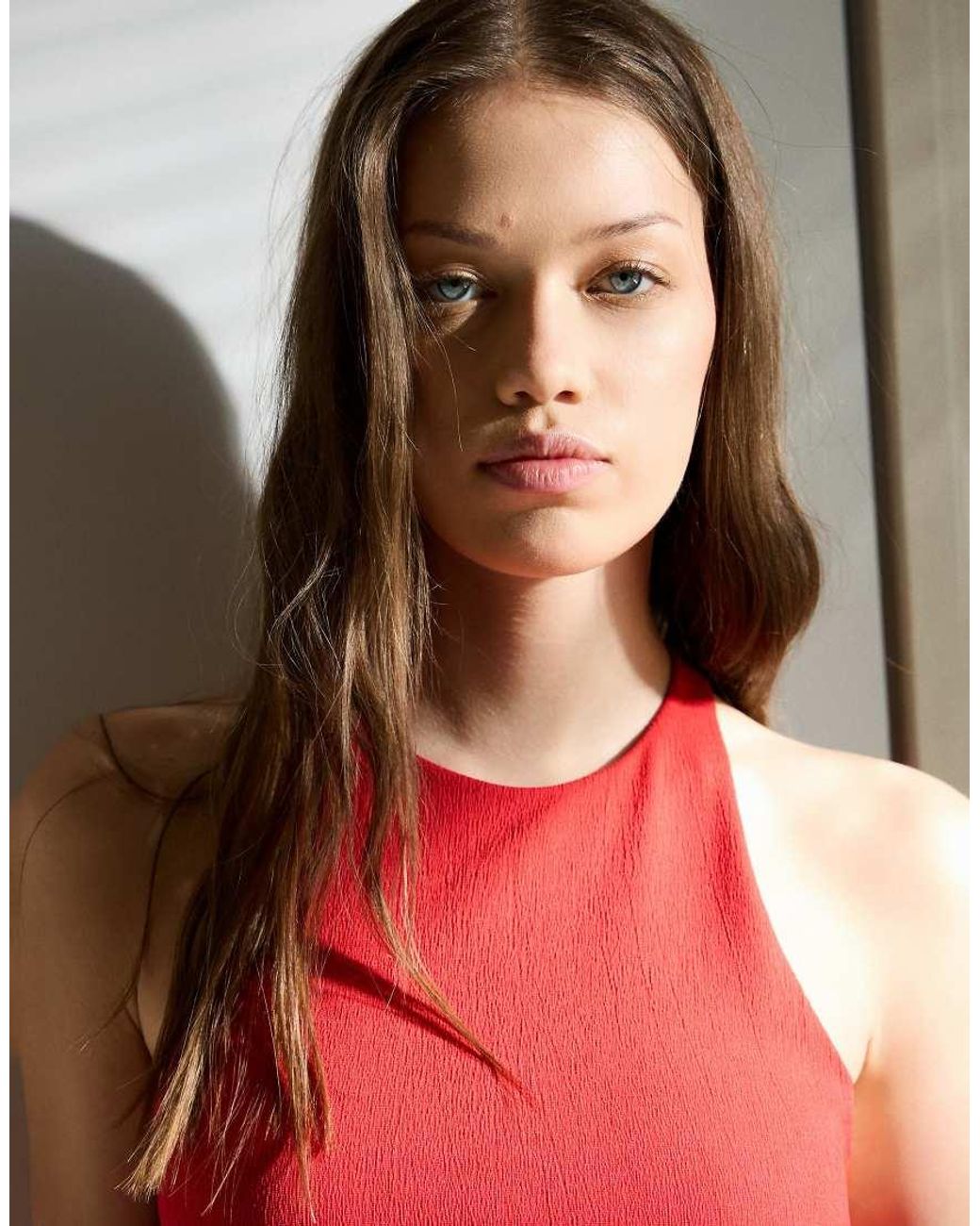 Bershka Red Mini Halter Dress