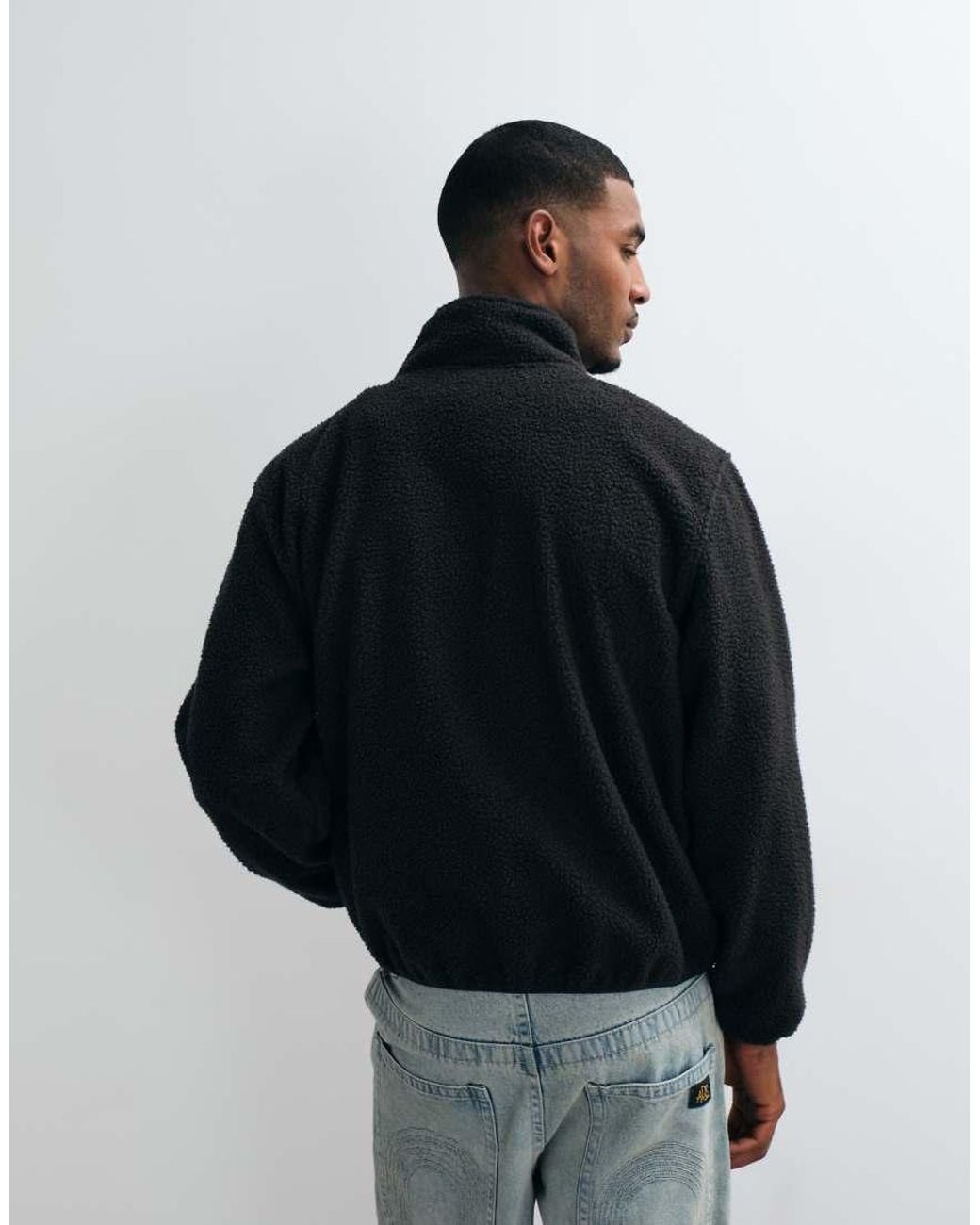 Vans Black Shepard Half-Zip Polar Fleece Quarter Zip for men