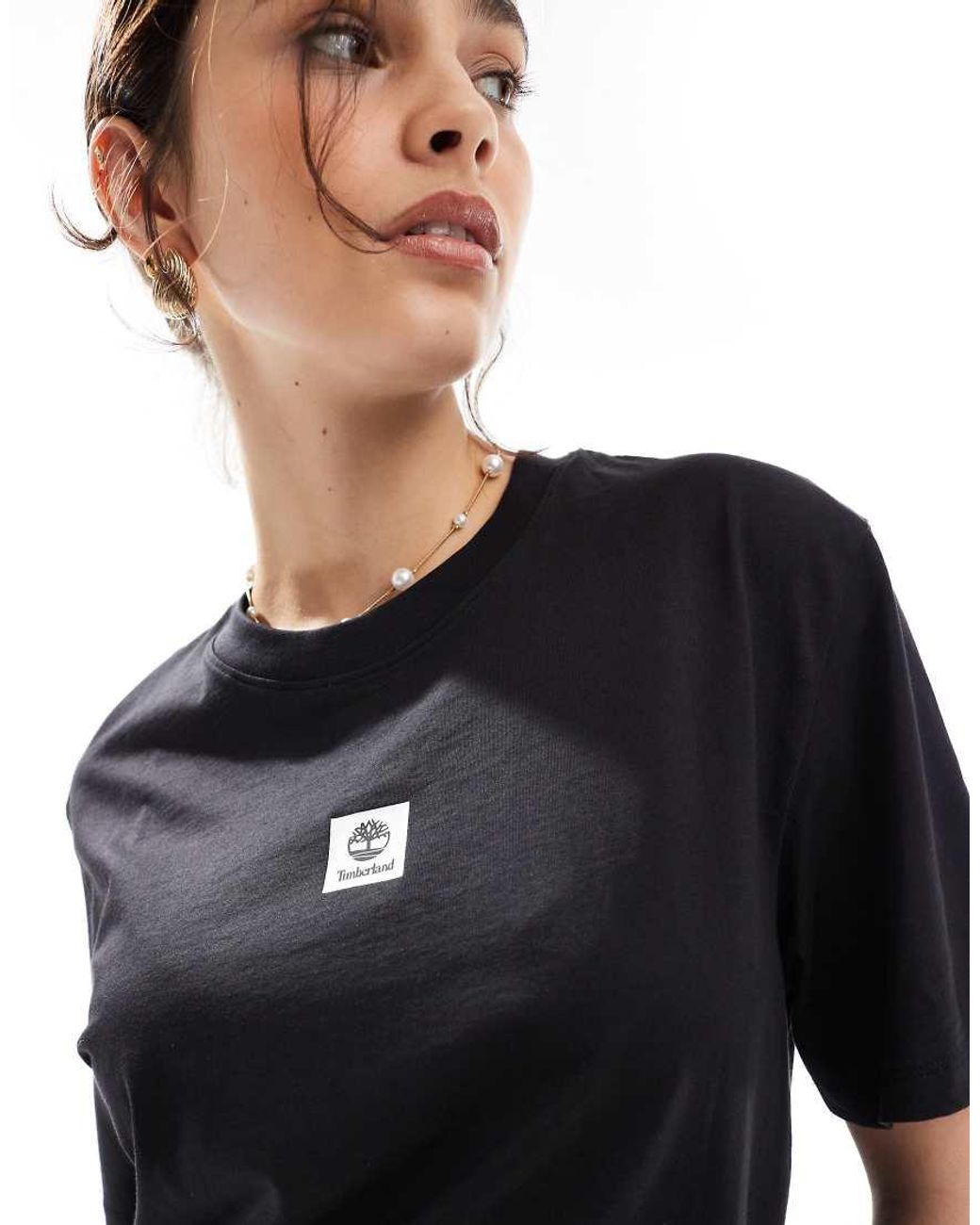 Timberland Black Stack Logo Short-Sleeve T-Shirt