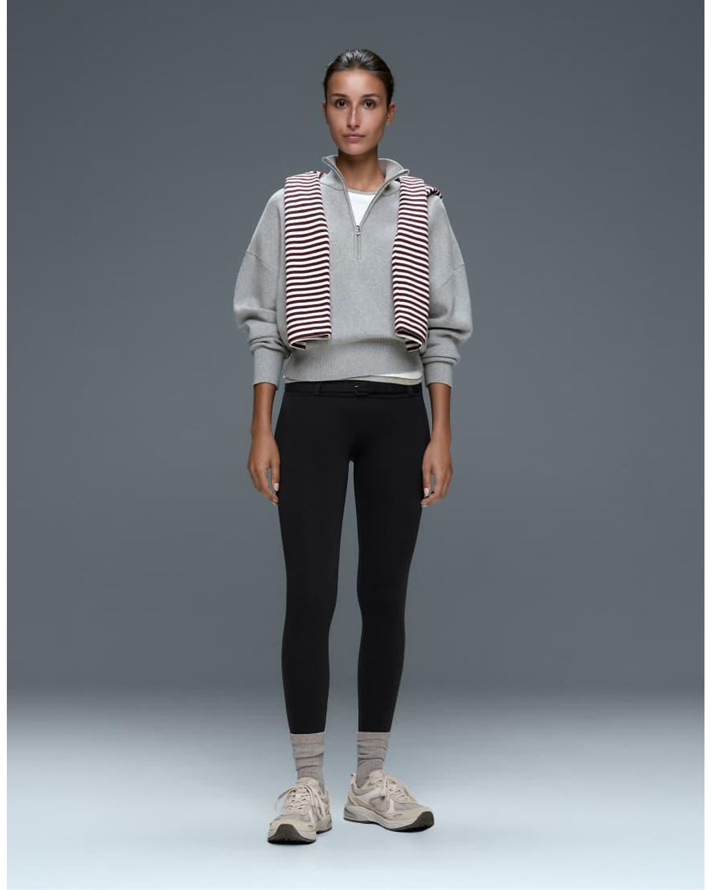 Oysho White Comfortlux High-rise 65cm Ankle-length leggings With Belt