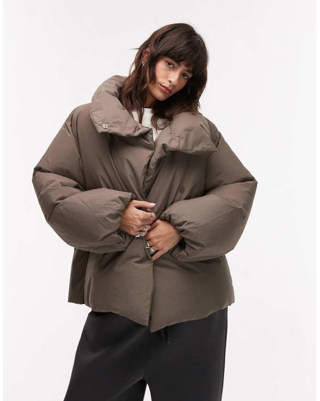 ARKET Down Puffer Coat With Clean Padding in Grey | Lyst UK