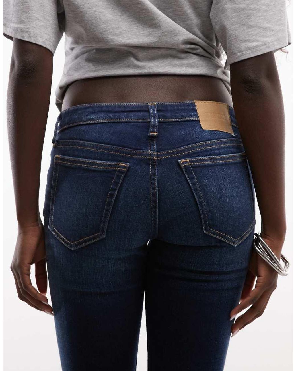 Weekday Blue Luna Low Waist Skinny Flare Jeans