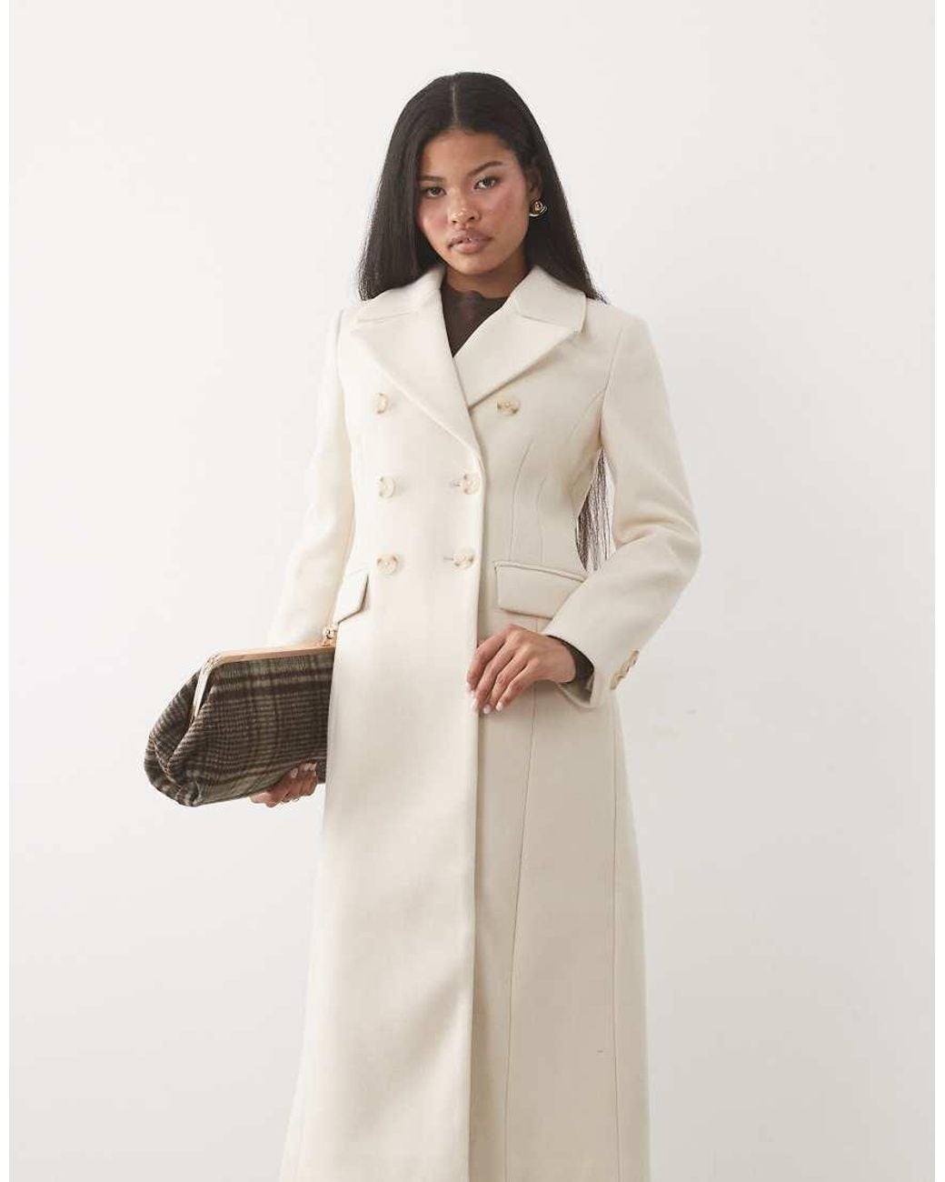 Forever New Natural Long Line Cinched Coat