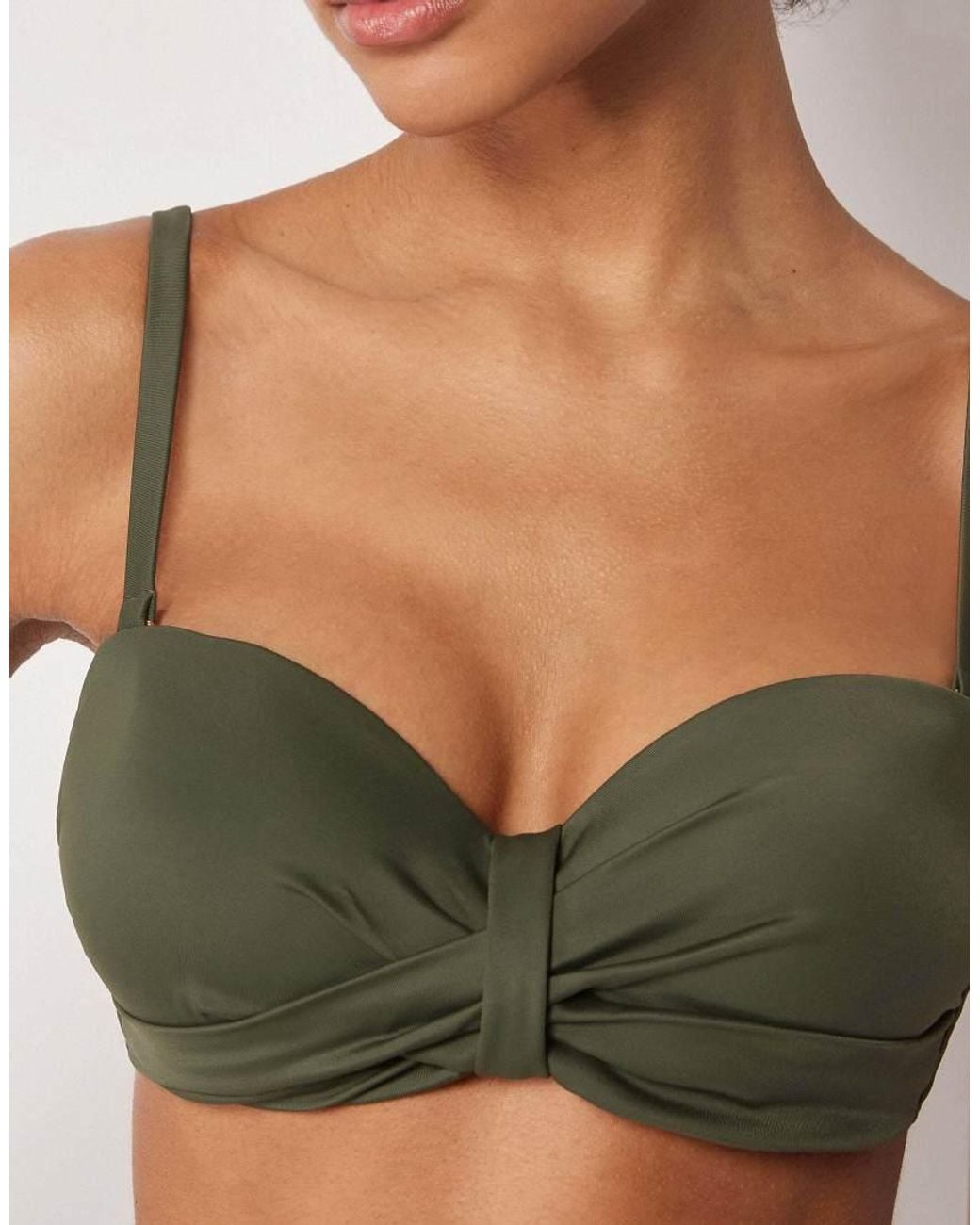 Calzedonia Green Fuller Bust Bandeau Bikini Top Premium Sculpt