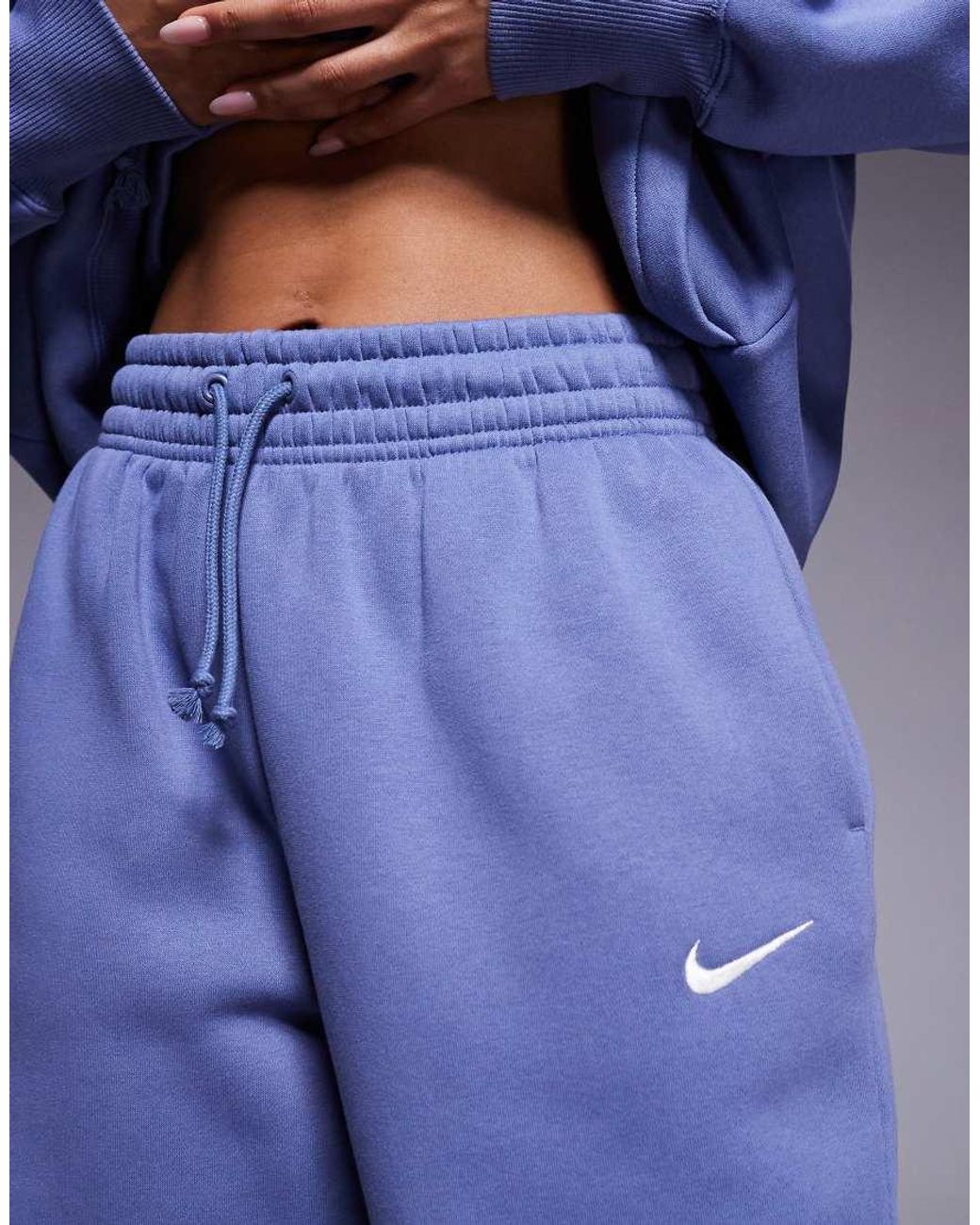 Nike Blue Phoenix Fleece High Waisted Oversized Cuffed joggers