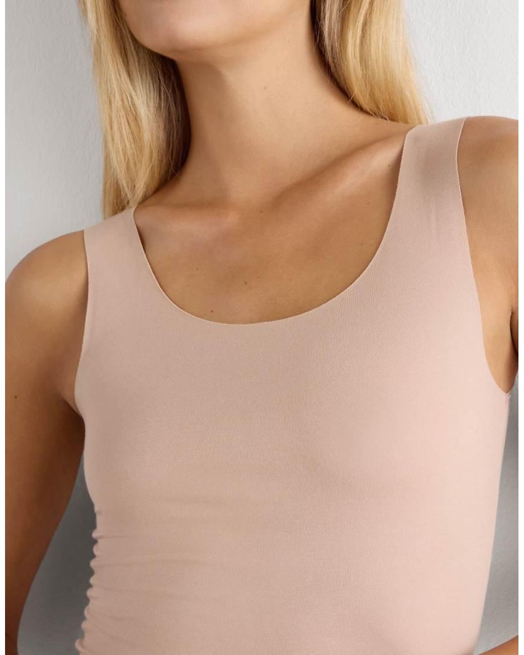 Intimissimi Natural Round-Neck Raw-Cut Cotton Vest Top