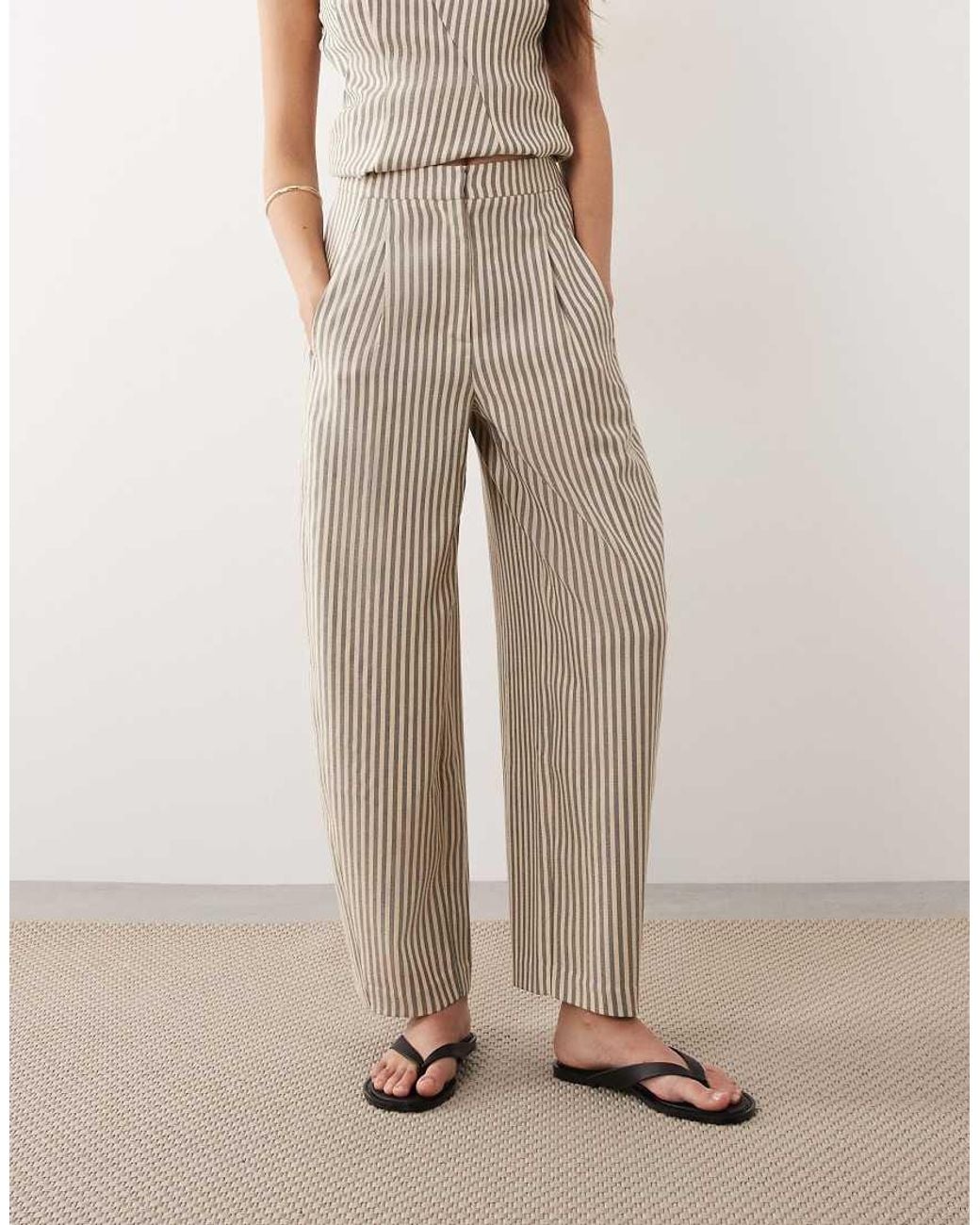 ARRANGE Natural Tailored Barrel Trousers Co-ord
