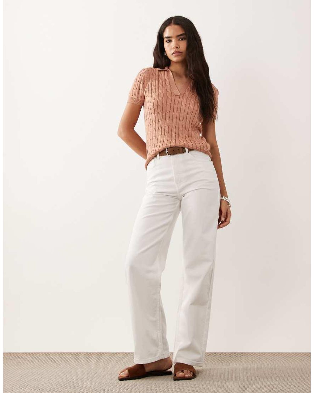 Ralph Lauren Pink Fine Knit Polo Top