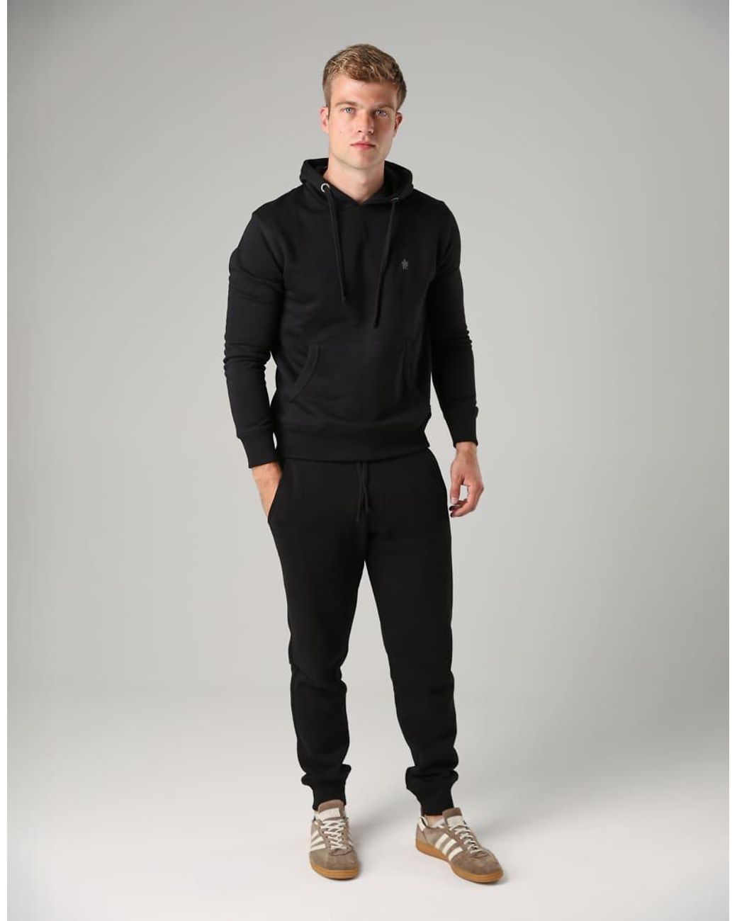 French Connection Black Cotton Blend Hoody for men