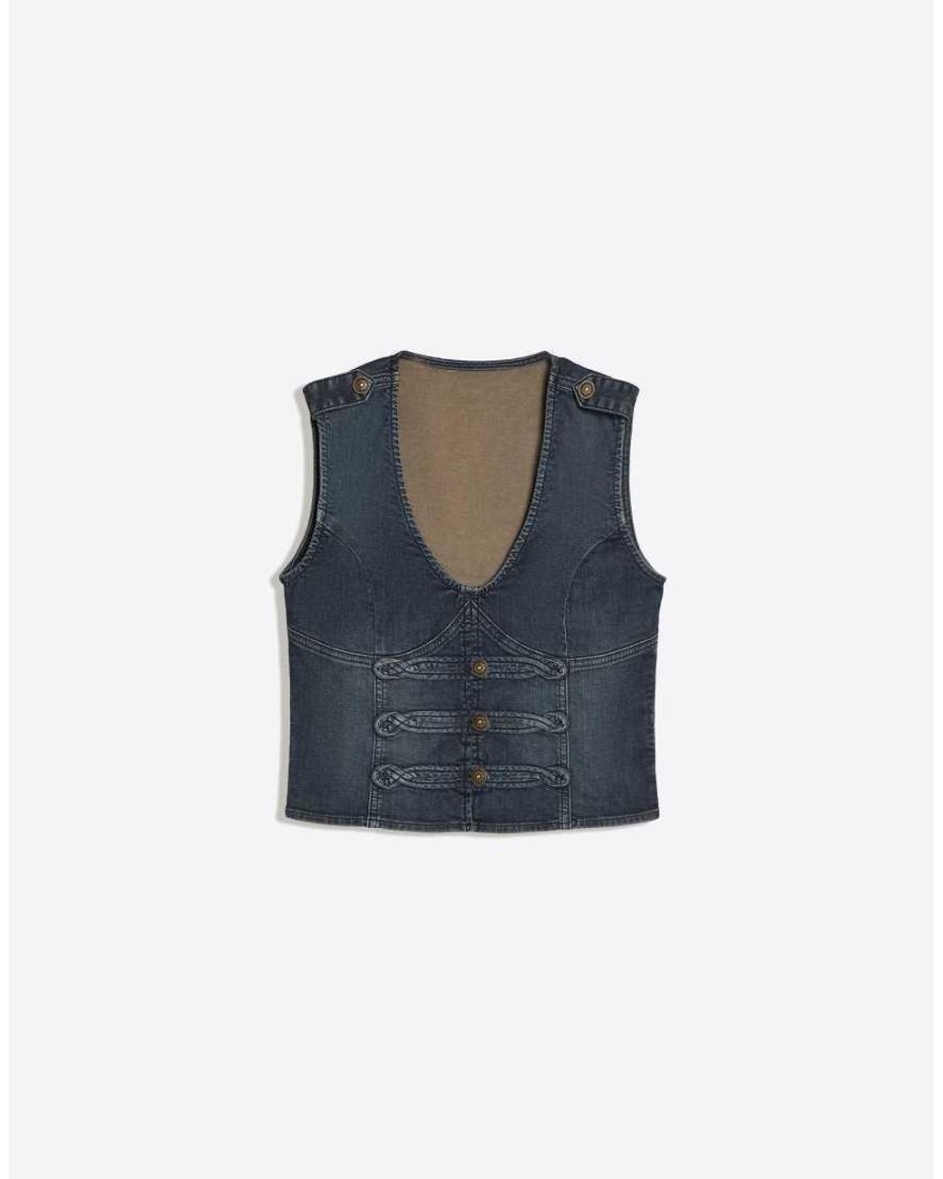 Bershka Red Button-up Denim Gilet