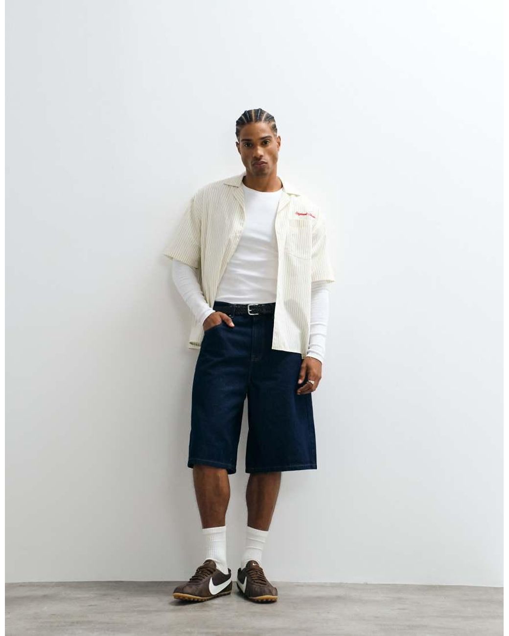 ASOS Blue Loose Denim Jorts for men