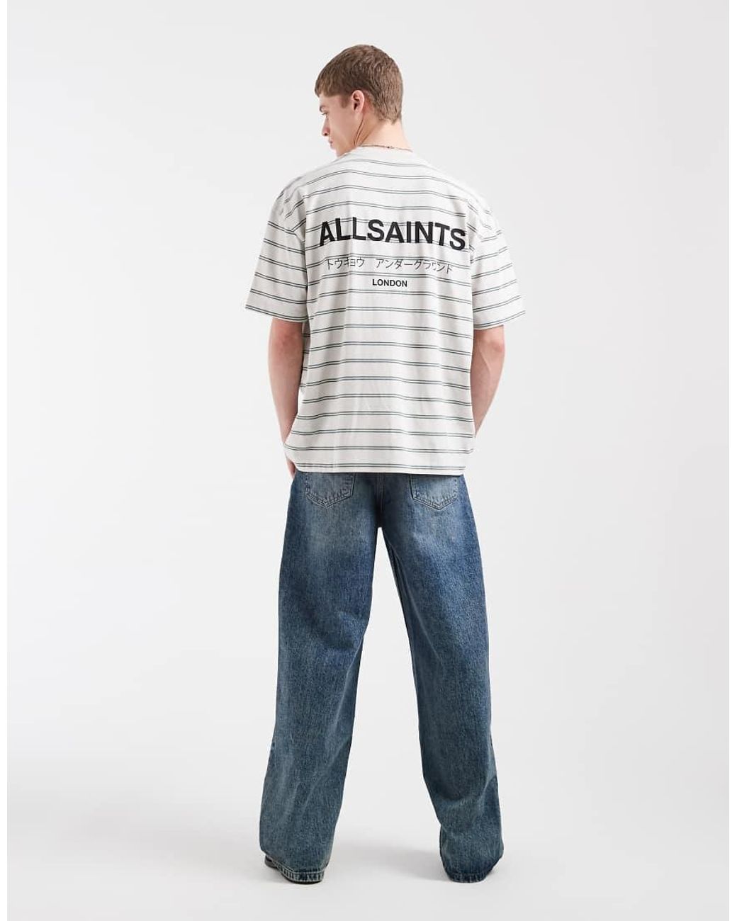 AllSaints White Underground Oversized T-shirt for men