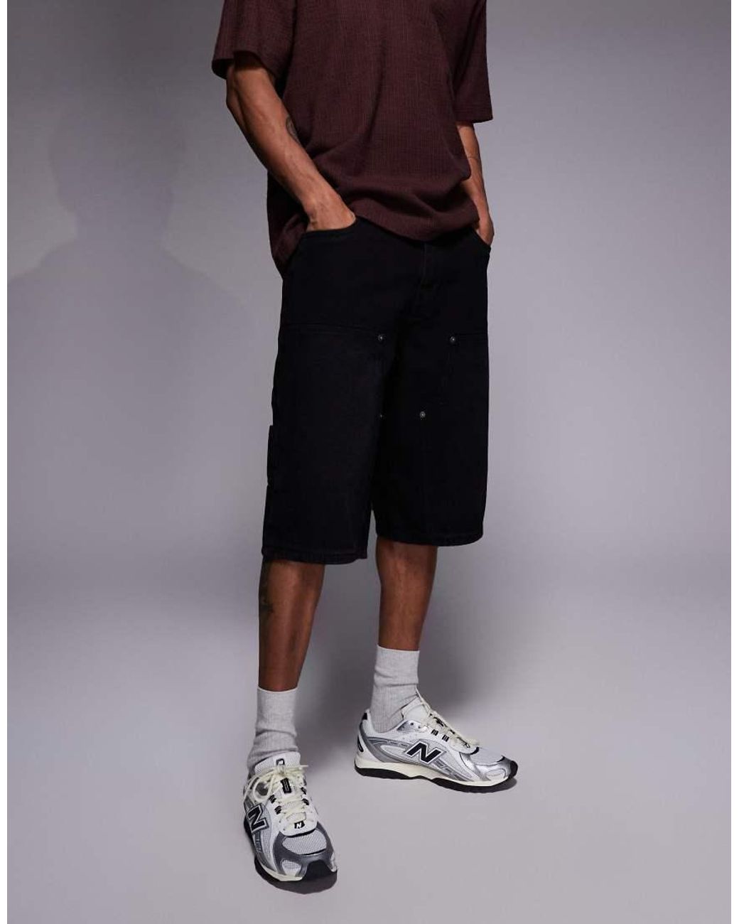 Good For Nothing Blue baggy Denim Jorts for men