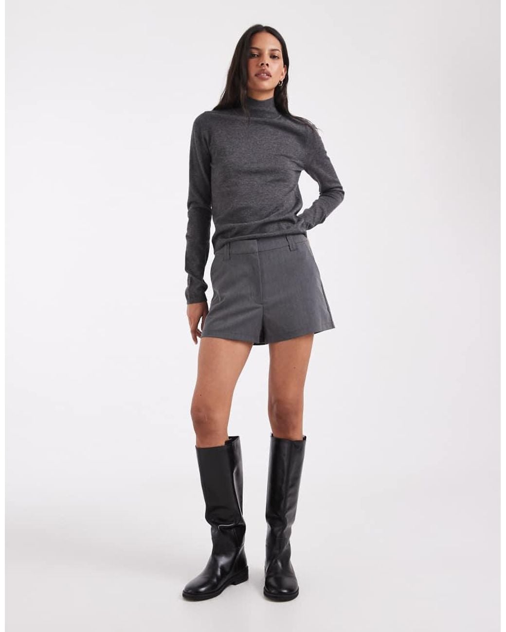 ASOS Gray Tailored Micro Shorts