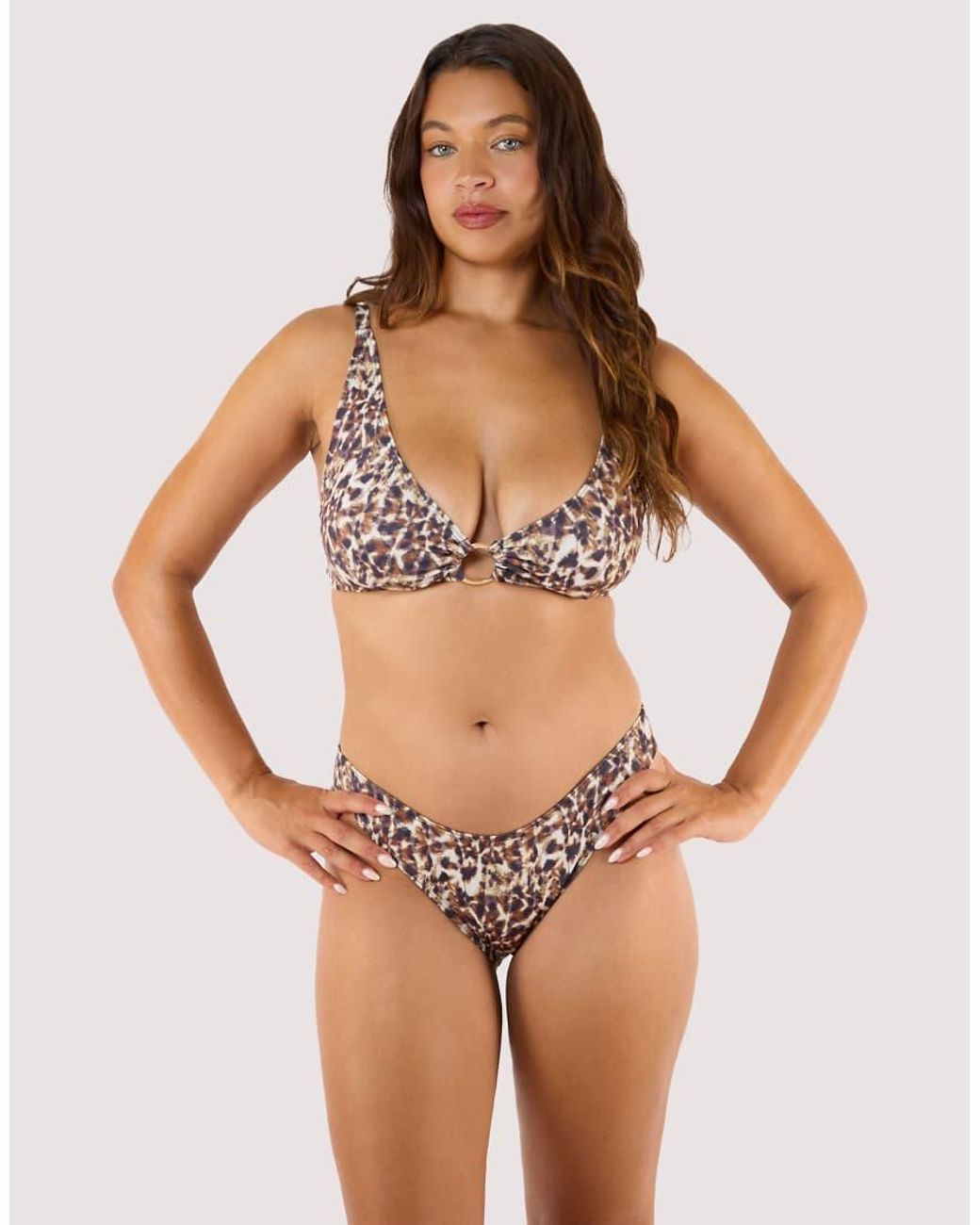 Wolf & Whistle Multicolor Zarah Animal Print Ring Front Top