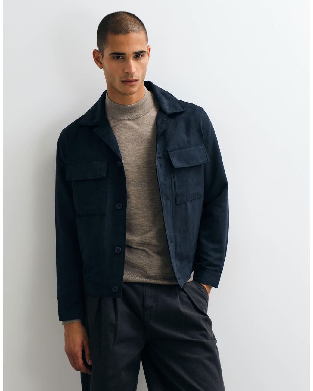 Mango Blue Pocket Detail Jacket for men