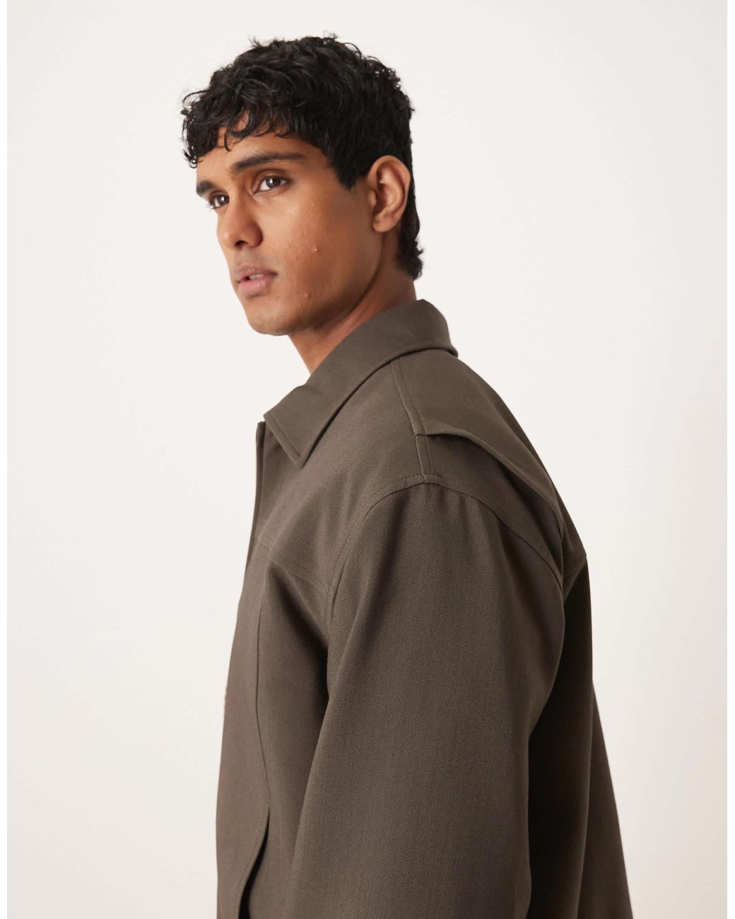 ASOS Brown Smart Harrington Jacket for men