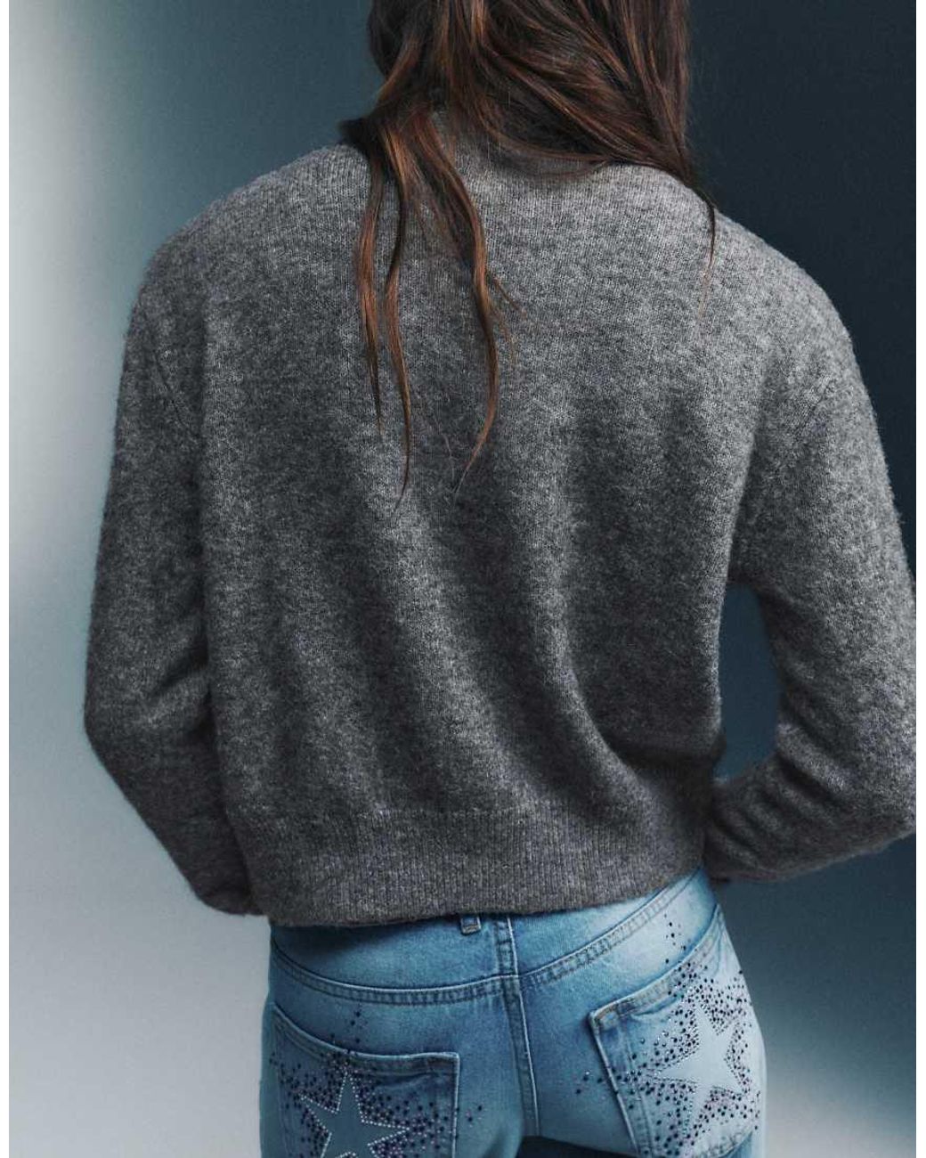 Pull&Bear Hoogsluitend Vest Met Knopen in het Blue