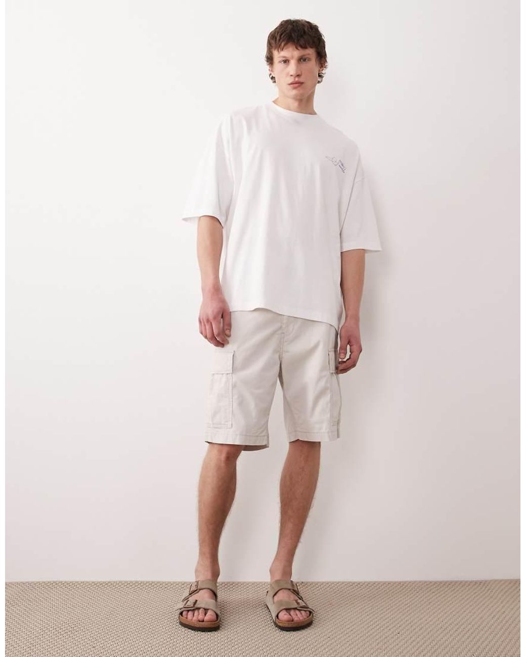 ASOS White Oversized T-shirt With Beach Print for men