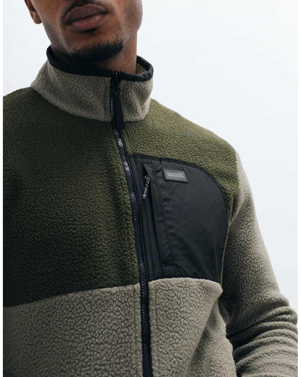 Regatta Green Frankie Borg Colour Block Cosy Fleece for men
