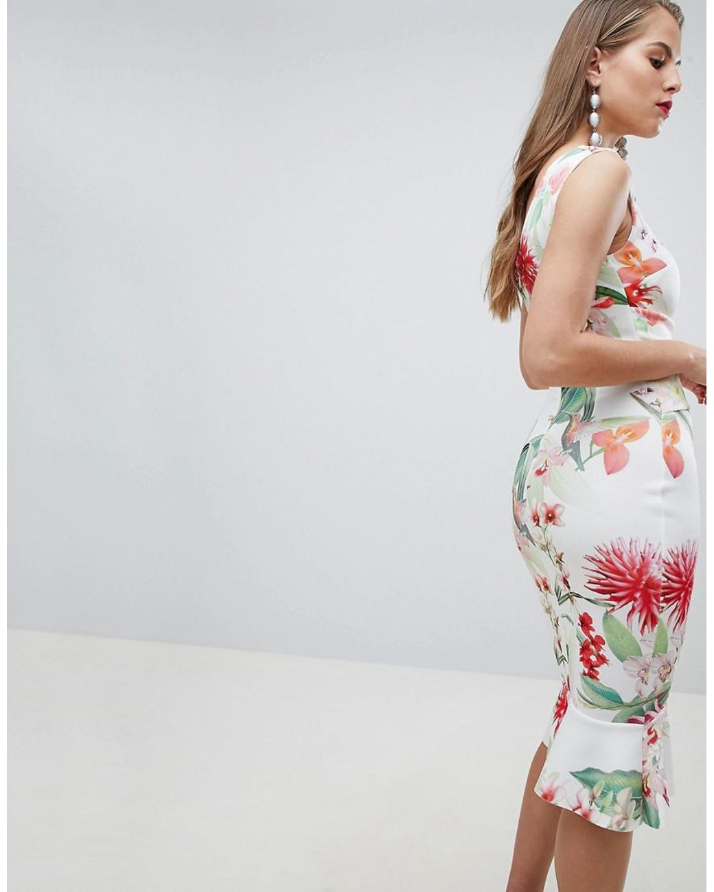 Lipsy Lace One Shoulder Flippy Hem Midi Dress Lyst UK