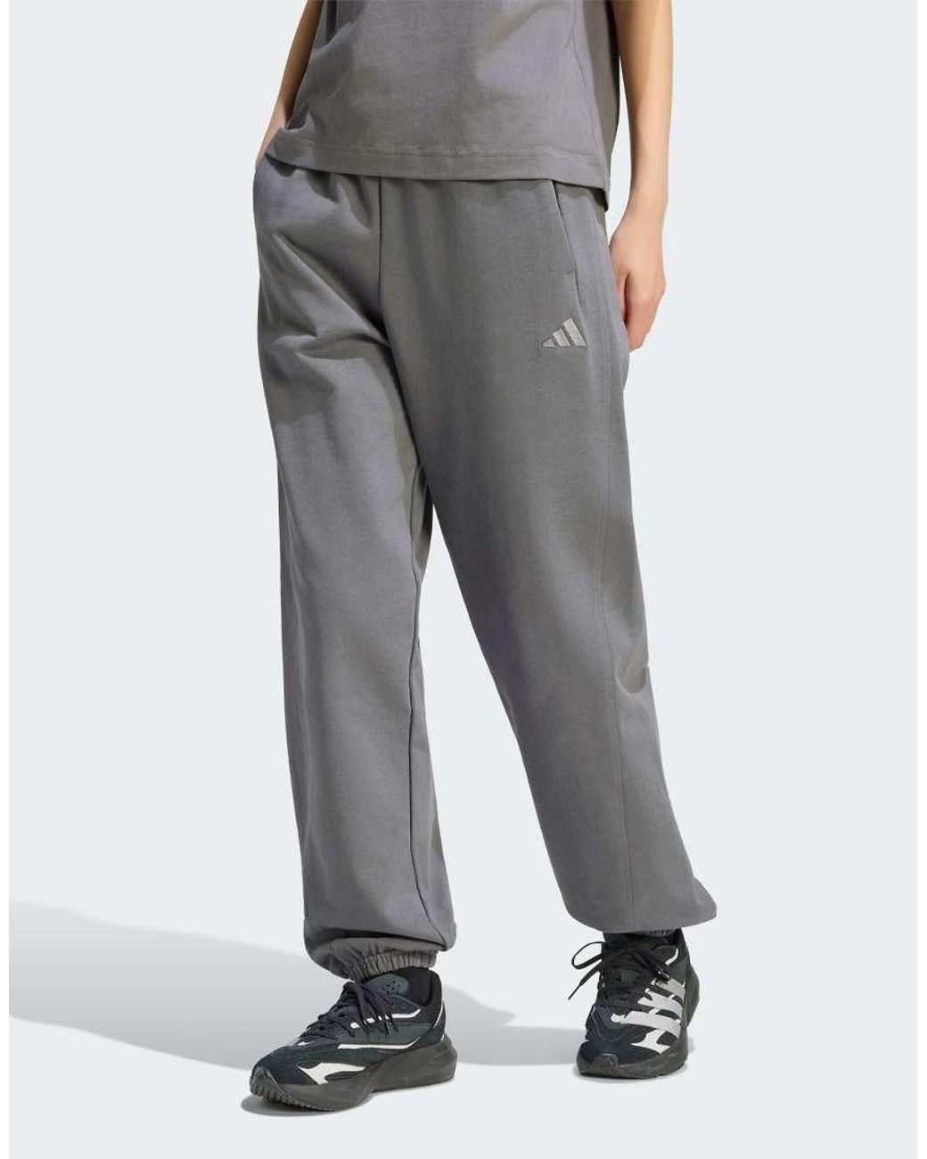 Adidas Originals Gray Adidas Kit Small Logo Loose Cuffed Pants