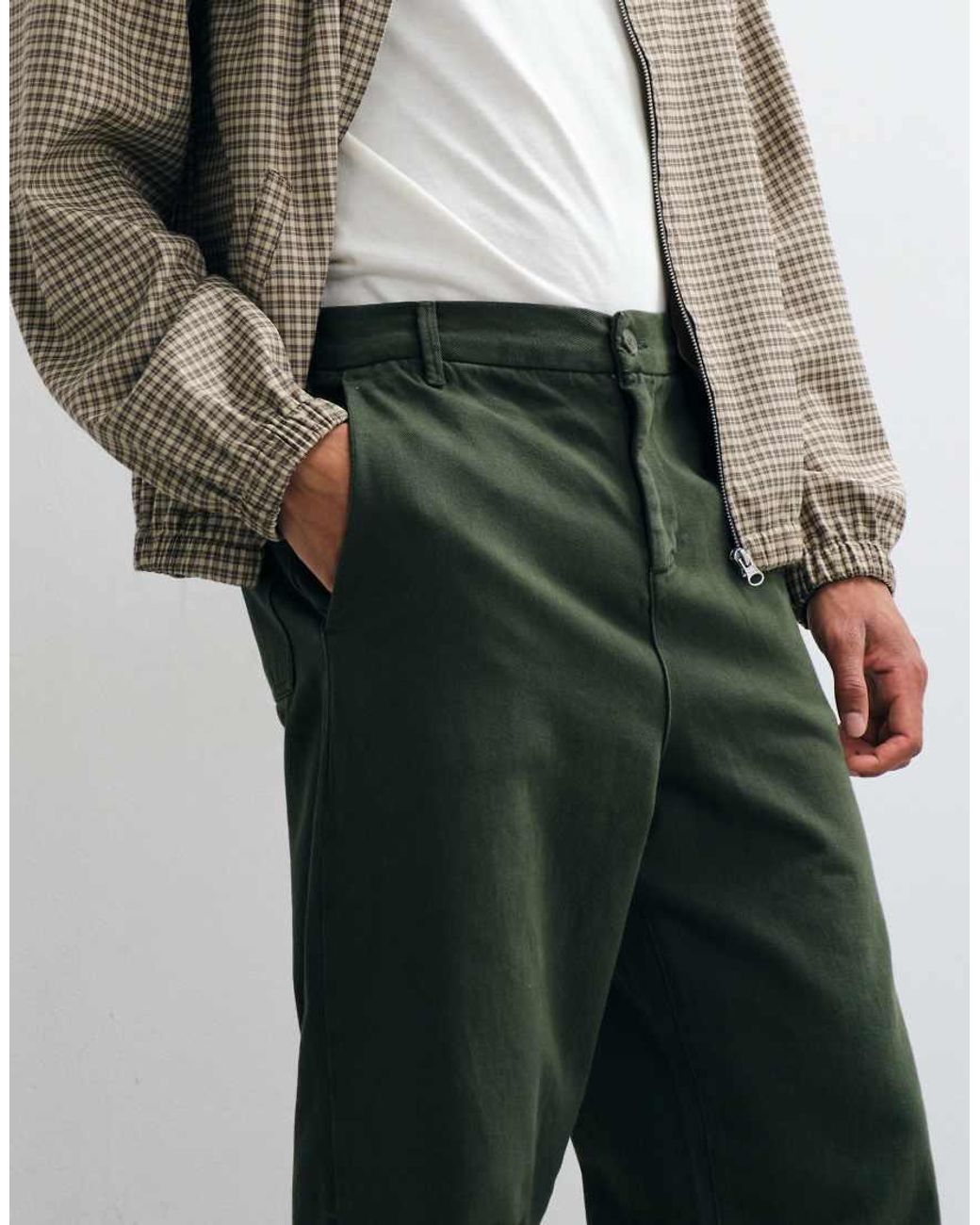 ASOS Green Relaxed Tapered Trouser for men
