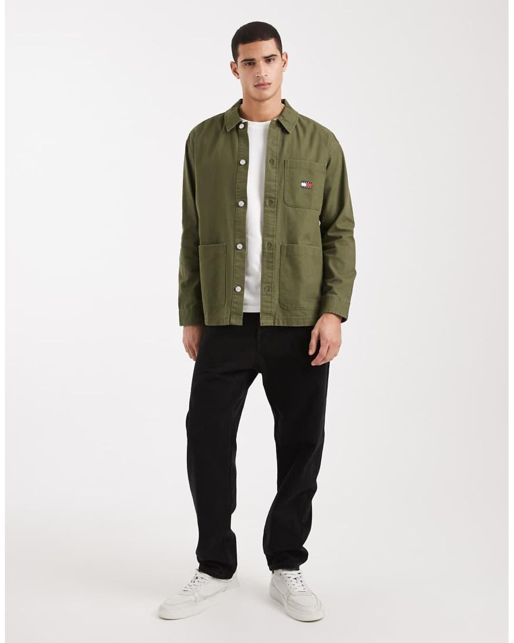 Tommy Hilfiger Green Pocket Logo Overshirt for men