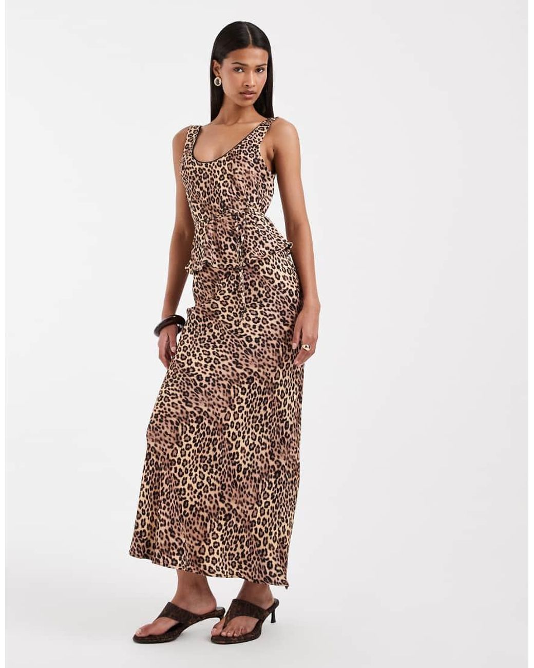 ASOS Brown Satin Scoop Neck Cami Top