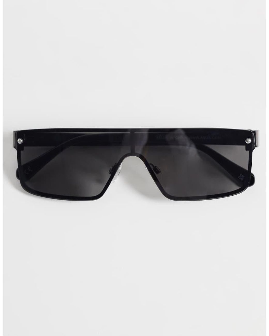 ASOS Metallic Flat Brow Metal Sunglasses for men