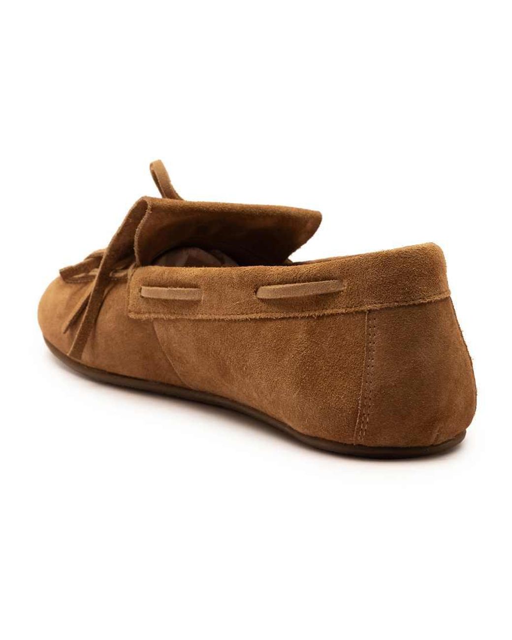 OFF THE HOOK Brown Kennet Suede Fringe Moccasin Loafers