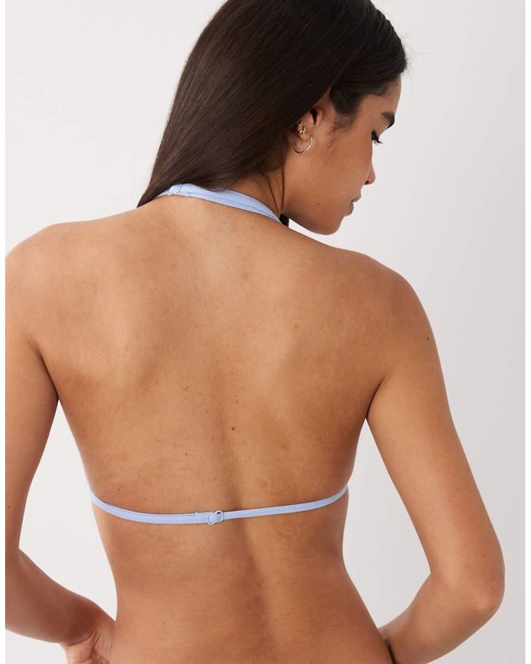 Cotton On Blue Jersey Halter Triangle Bralette