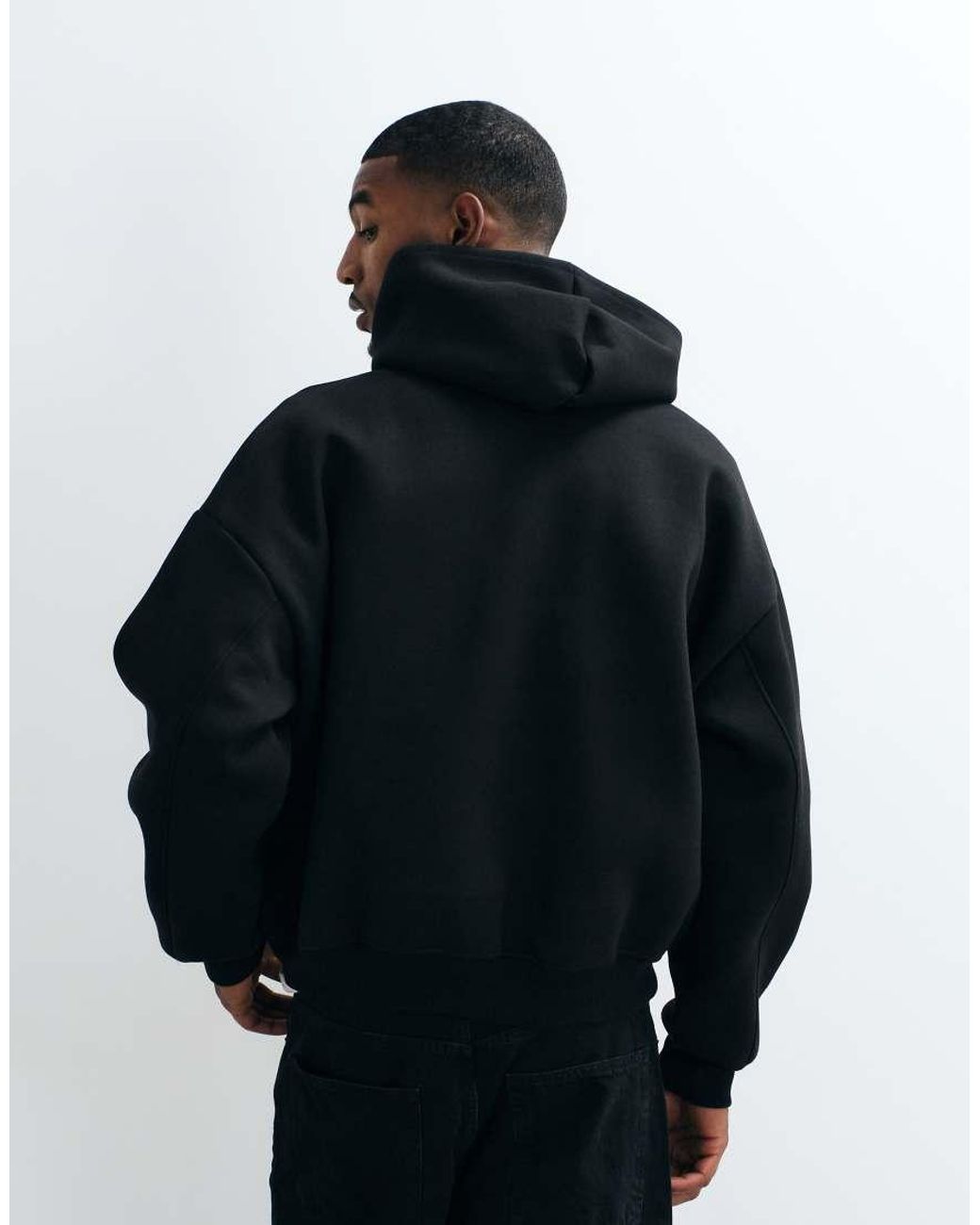 ASOS Blue Extreme Oversized Hoodie With Embroidered Logo Print for men