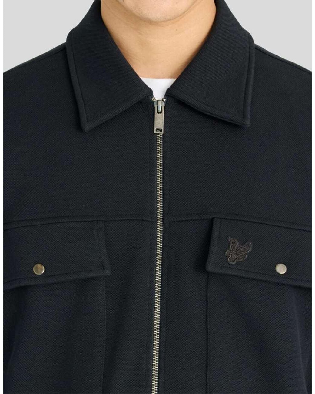 Lyle & Scott Blue Mid Layers Pique Interlock Overshirt for men