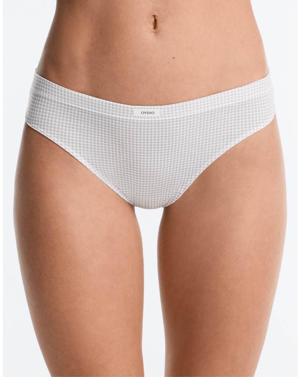 Oysho White 3 Cotton Blend Brazilian Briefs