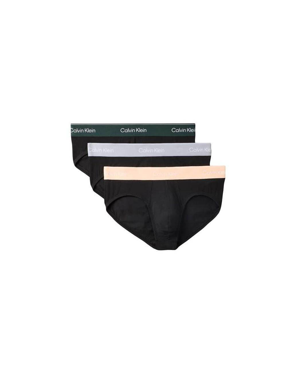 Calvin Klein Black Icon Cotton Stretch 3 Pack Hip Briefs for men