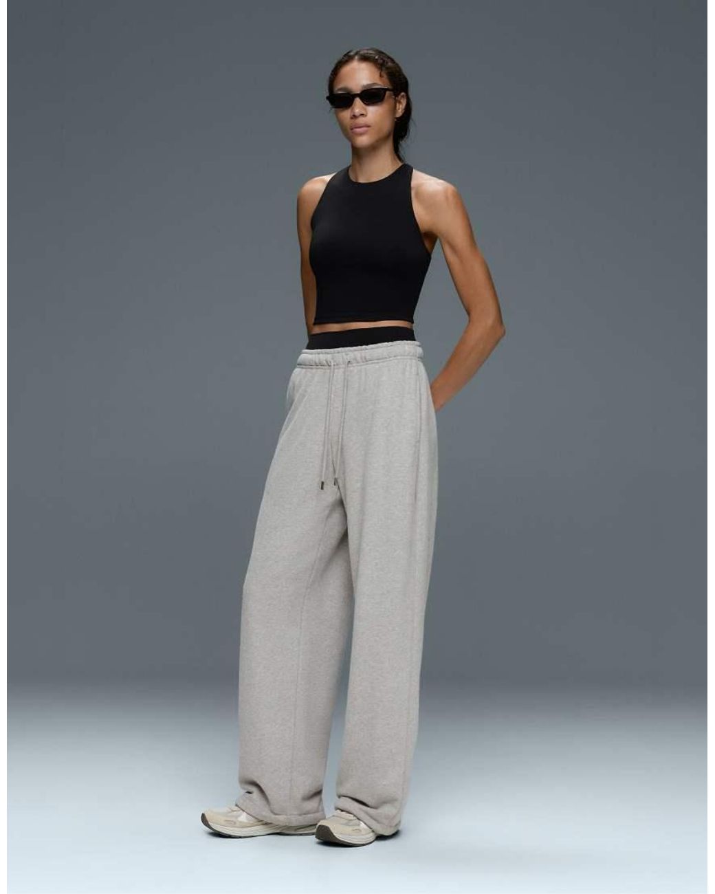 Oysho Black Comfortlux Strap Tank Top With Cups