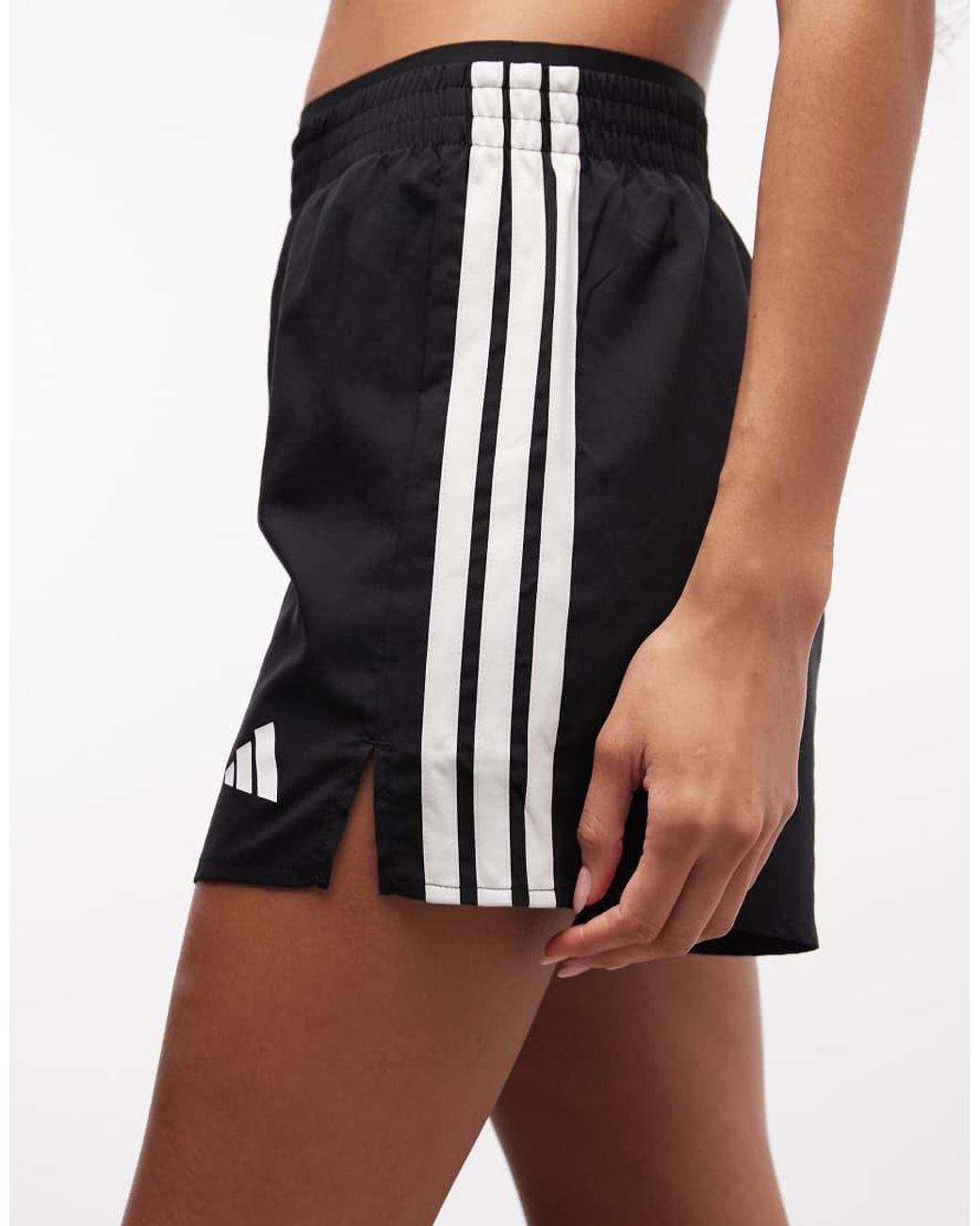 Adidas Originals Black Adidas Training Woven 3 Stripe Shorts