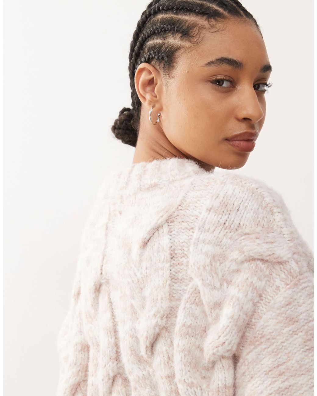 Monki Natural Cable Knit Jumper