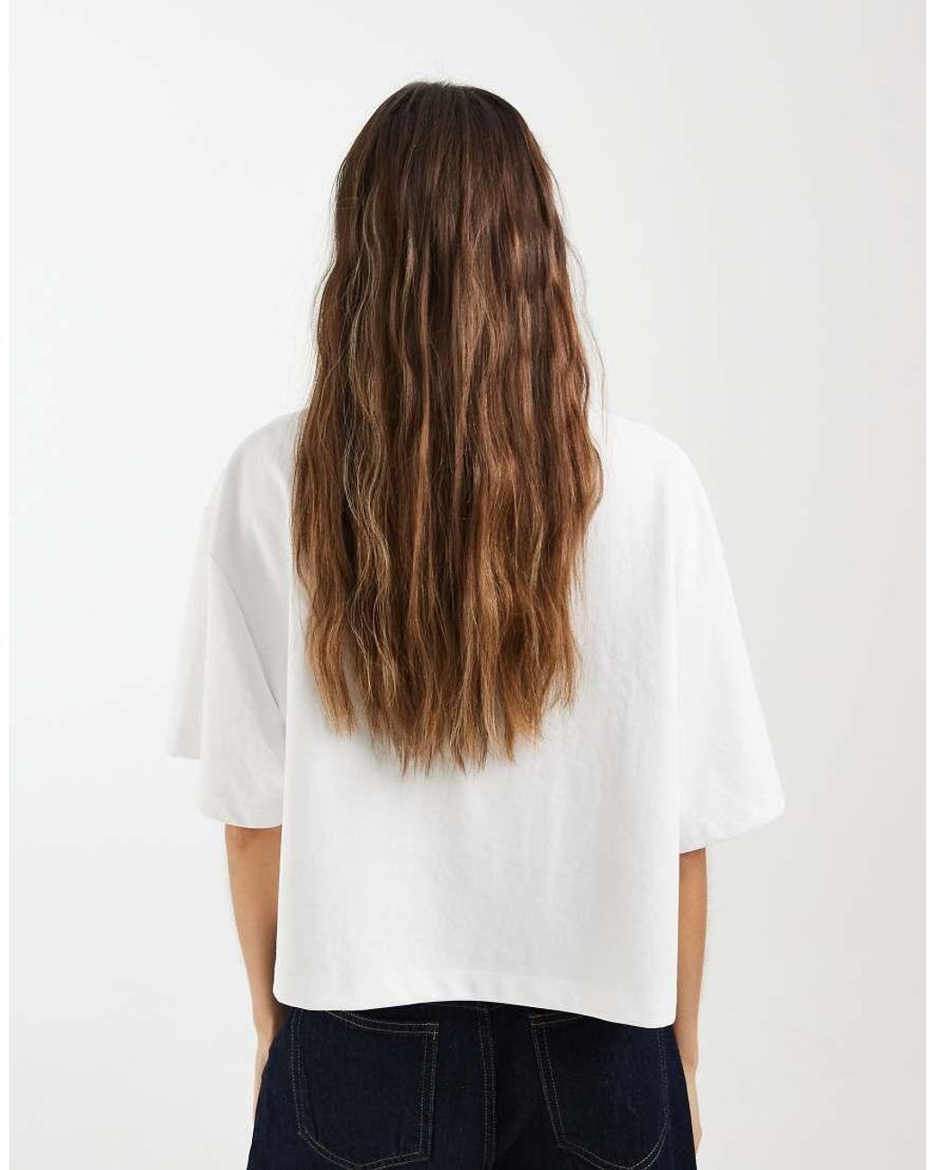 ASOS White Breathemaxtm Interlock Boxy Crop Short Sleeve T-shirt