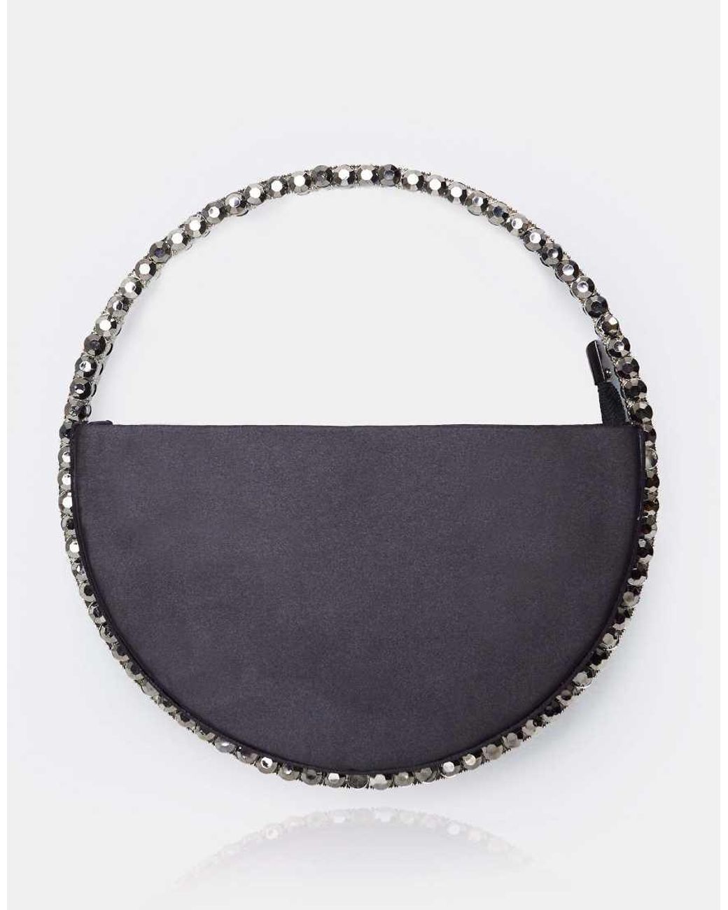 Public Desire Blue The Alessia Satin Circle Diamante Mini Handbag