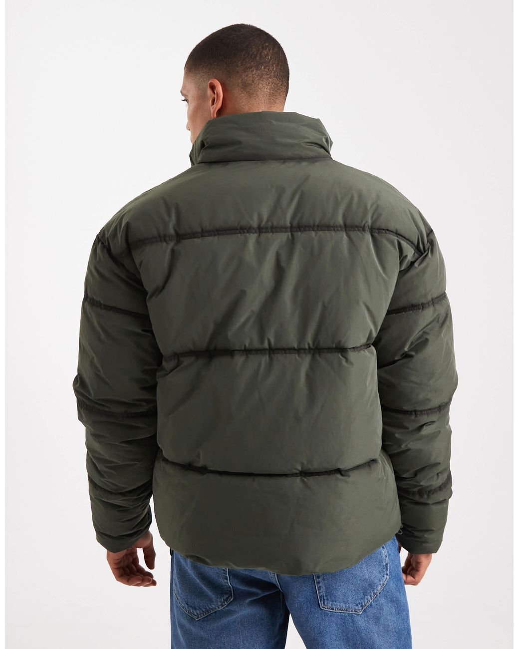 Cotton On – cropped-fit-pufferjacke in Green für Herren