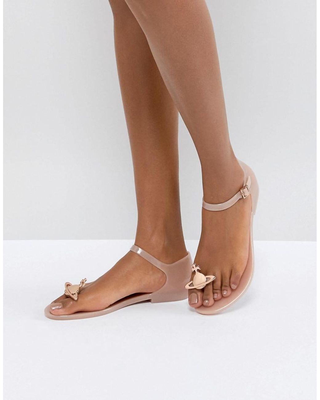 Melissa + Vivienne Westwood Anglomania Honey Pink Orb Flat Sandals | Lyst  Canada