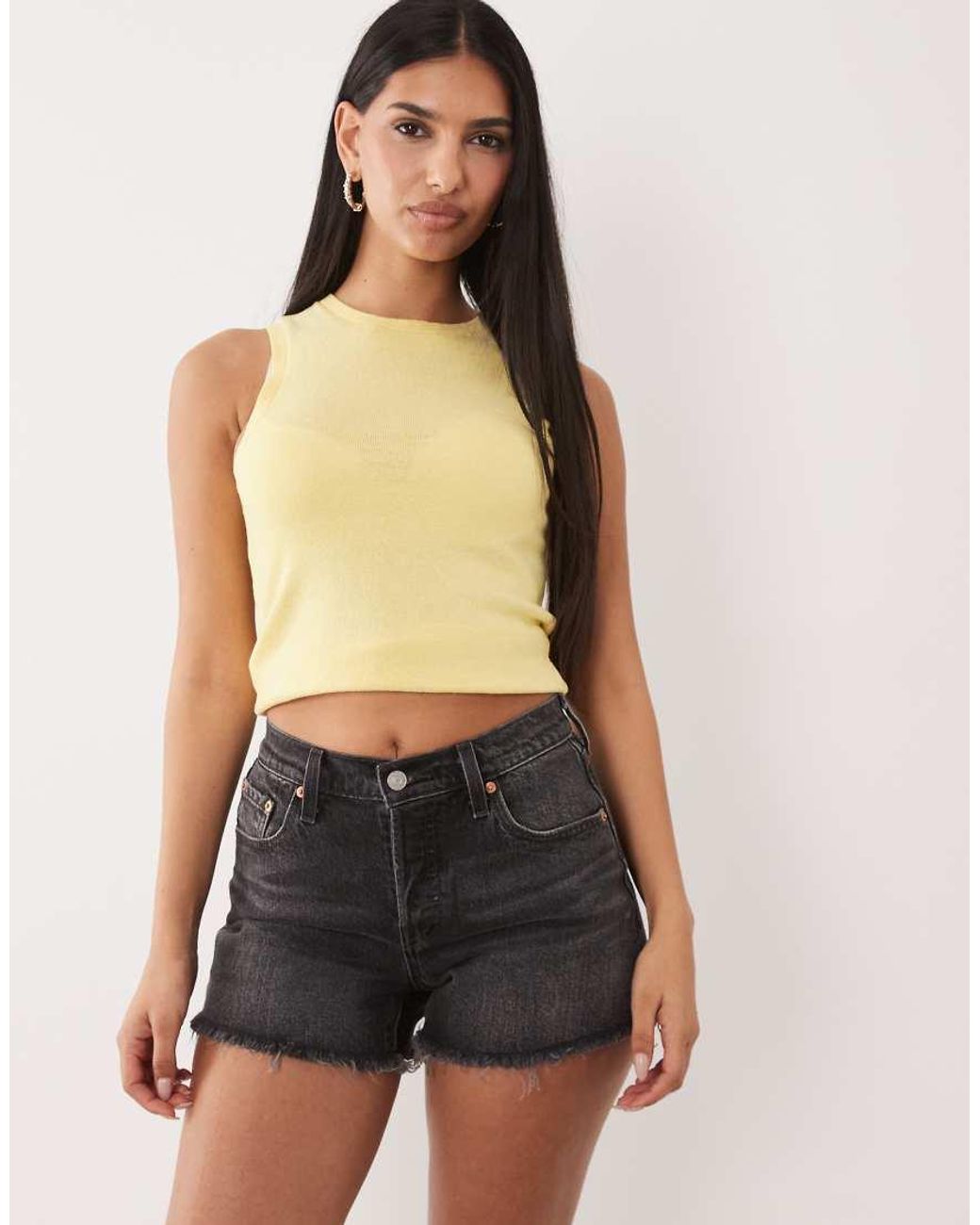 Levi's Black 501 Hourglass Denim Shorts
