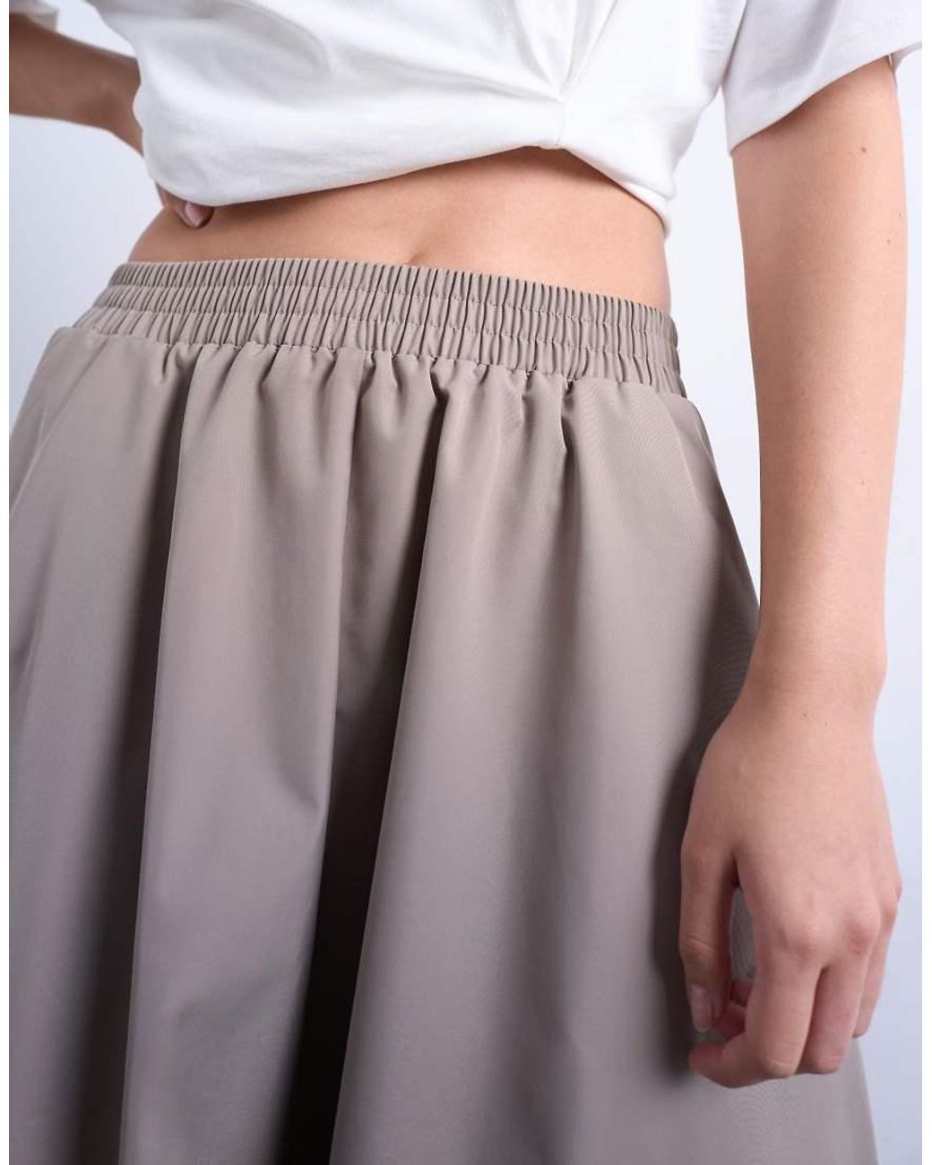 TOPSHOP White Full Midi Skirt