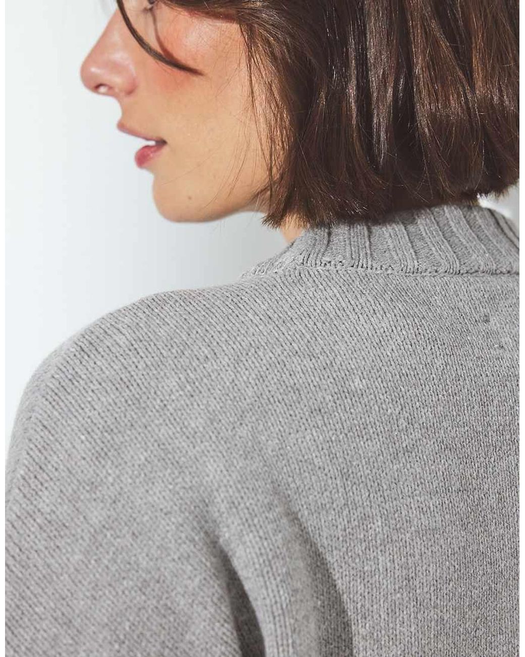 NA-KD Brown Folded Sleeve Knitted Sweater