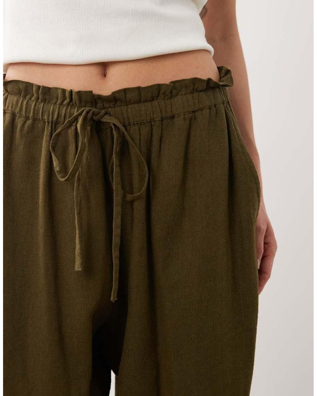 Nobody's Child Petite Natural Fosse Linen Blend Pants